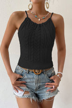 Load image into Gallery viewer, Round Neck Cable-Knit Sleeveless Knit Top
