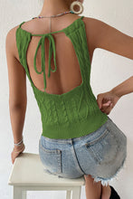 Load image into Gallery viewer, Round Neck Cable-Knit Sleeveless Knit Top

