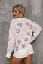 Load image into Gallery viewer, Heart Pattern Round Neck Long Sleeve Sweater
