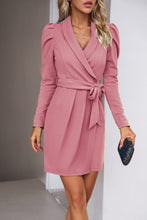 Load image into Gallery viewer, Tie Waist Long Puff Sleeve Dress
