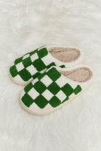 Load image into Gallery viewer, Melody Checkered Print Plush Slide Slippers
