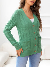 Load image into Gallery viewer, Button Down Cable-Knit Cardigan
