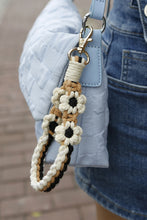 Load image into Gallery viewer, Flower Shape Wristlet Zinc Alloy Closure Macrame Key Chain
