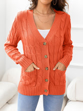 Load image into Gallery viewer, Button Down Cable-Knit Cardigan
