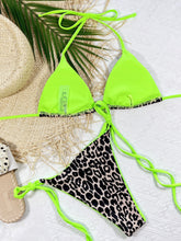 Load image into Gallery viewer, Leopard Print Halter Neck Tie Side Bikini Set
