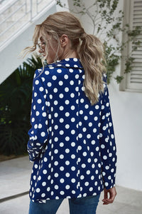 Polka Dot Long Sleeve Blazer