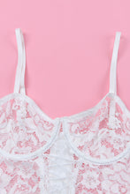 Load image into Gallery viewer, Lace-Up Frill Trim Lingerie Set
