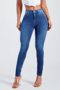 Button Fly Skinny Jeans