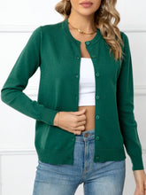 Load image into Gallery viewer, Button Down Round Neck Cardigan
