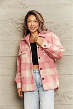 Load image into Gallery viewer, Plaid Collared Neck Button Down Jacket
