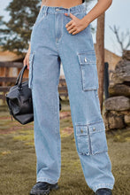 Load image into Gallery viewer, Loose Fit Long Jeans with Pockets
