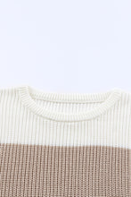 Load image into Gallery viewer, Color Block Round Neck Sweater
