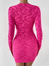 Load image into Gallery viewer, Round Neck Long Sleeve Cutout Bodycon Dress
