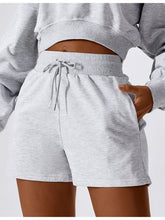 Load image into Gallery viewer, Drawstring Smocked Waist Sports Shorts
