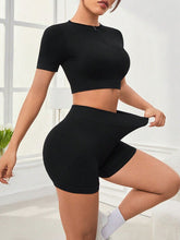 Load image into Gallery viewer, Half Zip Short Sleeve Top and Shorts Set
