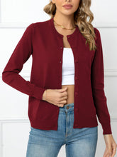 Load image into Gallery viewer, Button Down Round Neck Cardigan
