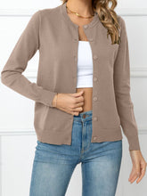 Load image into Gallery viewer, Button Down Round Neck Cardigan
