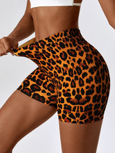 Load image into Gallery viewer, Leopard Print Wide Waistband Sports Shorts
