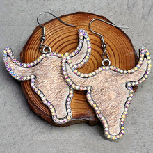 Load image into Gallery viewer, Rhinestone Bull Earrings
