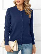 Load image into Gallery viewer, Button Down Round Neck Cardigan
