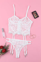 Load image into Gallery viewer, Lace-Up Frill Trim Lingerie Set
