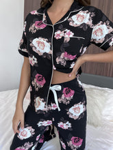 Load image into Gallery viewer, Floral Short Sleeve Shirt and Pants Lounge Set
