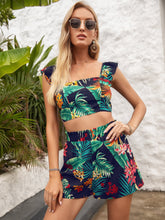 Load image into Gallery viewer, Printed Square Neck Top and Shorts Set
