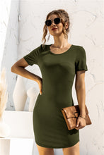 Load image into Gallery viewer, Round Neck Short Sleeve Mini Dress
