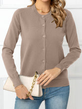 Load image into Gallery viewer, Button Down Round Neck Cardigan
