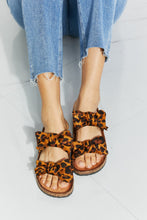 Load image into Gallery viewer, Forever Link Fiercely Feminine Leopard Bow Slide Sandals
