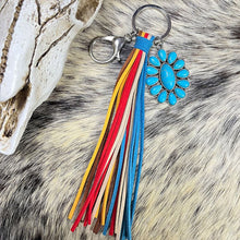 Load image into Gallery viewer, Turquoise Keychain with Tassel
