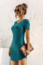 Load image into Gallery viewer, Round Neck Short Sleeve Mini Dress
