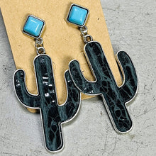 Load image into Gallery viewer, Turquoise Cactus Earrings
