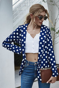 Polka Dot Long Sleeve Blazer