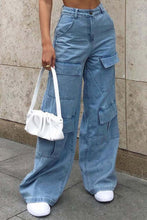 Load image into Gallery viewer, Wide Leg Knee Pocket Jeans
