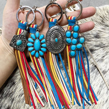 Load image into Gallery viewer, Turquoise Keychain with Tassel
