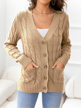 Load image into Gallery viewer, Button Down Cable-Knit Cardigan
