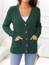 Load image into Gallery viewer, Button Down Cable-Knit Cardigan
