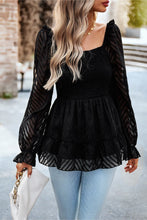 Load image into Gallery viewer, Square Neck Flounce Sleeve Peplum Top
