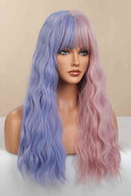Load image into Gallery viewer, 13*1&quot; Full-Machine Wigs Synthetic Long Wave 26&quot; in Blue/Pink Split Dye
