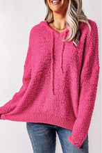 Load image into Gallery viewer, Popcorn Knit Slit Hooded Sweater
