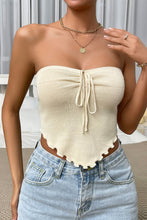 Load image into Gallery viewer, Straight Neck Tie Front Knit Top
