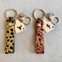 Load image into Gallery viewer, Genuine Leather Alloy Keychain
