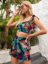 Load image into Gallery viewer, Printed Square Neck Top and Shorts Set
