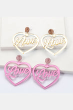 Load image into Gallery viewer, Heart Shape Acrylic Dangle Earrings
