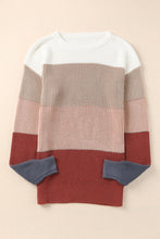 Load image into Gallery viewer, Color Block Round Neck Sweater
