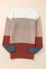 Load image into Gallery viewer, Color Block Round Neck Sweater
