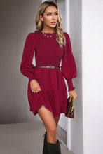 Load image into Gallery viewer, Smocked Lantern Sleeve Mini Dress
