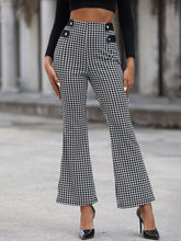 Load image into Gallery viewer, Houndstooth High Waist Flare Pants
