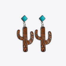 Load image into Gallery viewer, Turquoise Cactus Earrings
